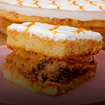 bolo sabor doce de leite com ameixa